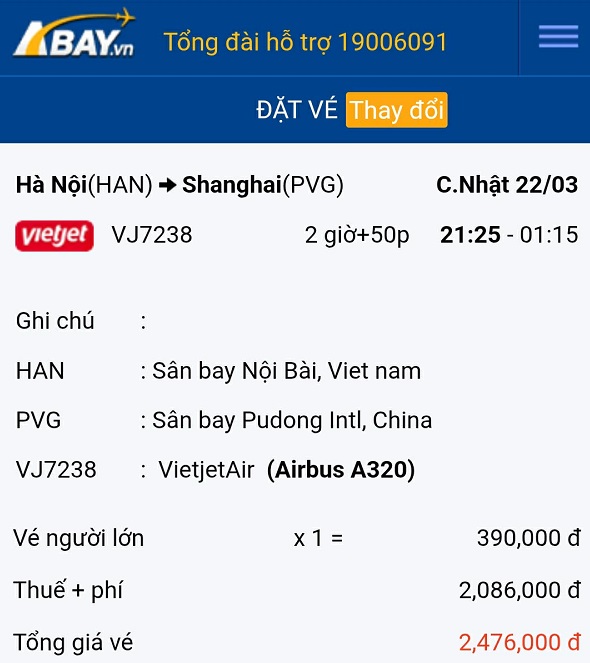 Bất ngờ với mức giá vé chỉ 390k trên hành trình Hà Nội – Thượng Hải tháng 03/2026