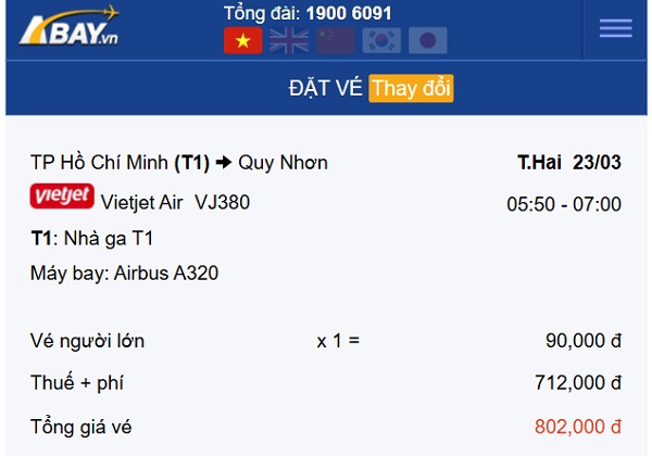 Vẫn còn rất nhiều vé giá tốt chỉ 90k bay Tp Hồ Chí Minh – Quy Nhơn tháng 3