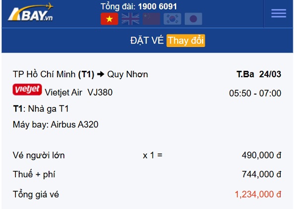 Vẫn kịp book vé VietJet Air bay Tp Hồ Chí Minh – Quy Nhơn cuối tháng 3 giá tốt chỉ từ 490k!