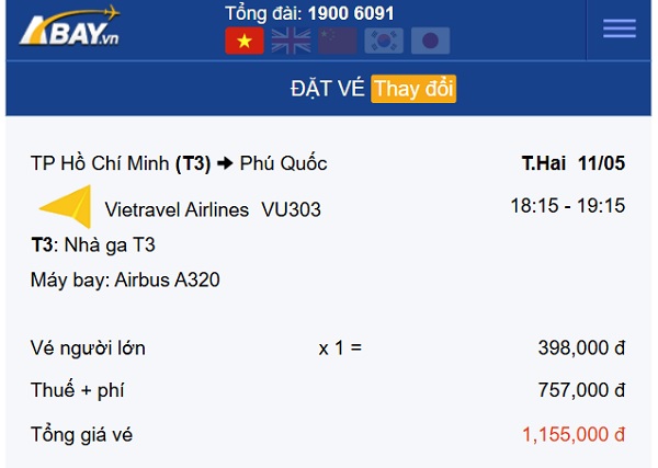 Book sớm vé Tp Hồ Chí Minh – Phú Quốc tháng 5 để có mức giá tiết kiệm!