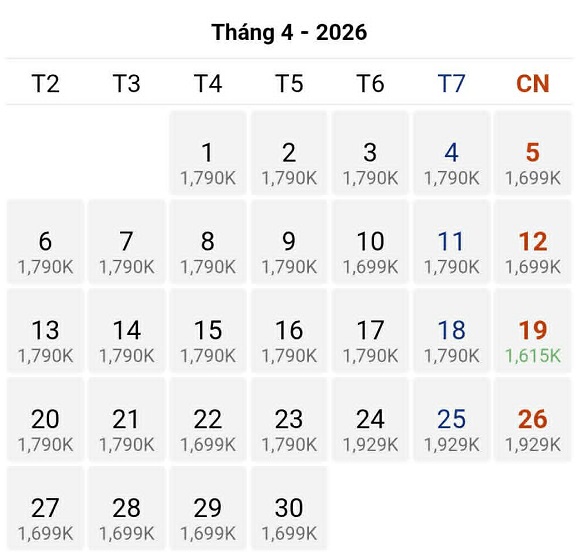 Cập nhật giá vé máy bay tốt nhất chặng Tp Hồ Chí Minh – Thanh Hóa tháng 04/2026