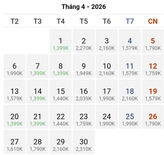 Chọn đặt vé máy bay giá rẻ nhất chặng Hà Nội – Quy Nhơn tháng 04/2026 tại ABAY