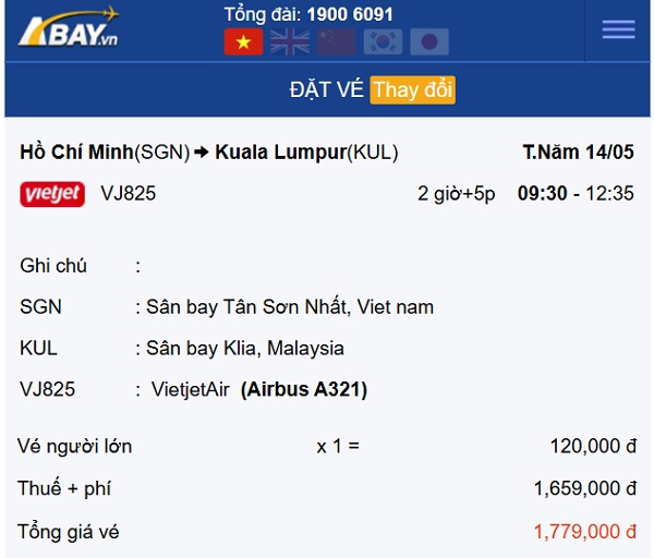 VietJet Air tung vé giá tốt bay thẳng Tp Hồ Chí Minh – Kuala Lumpur tháng 5 chỉ từ 120k/ chiều