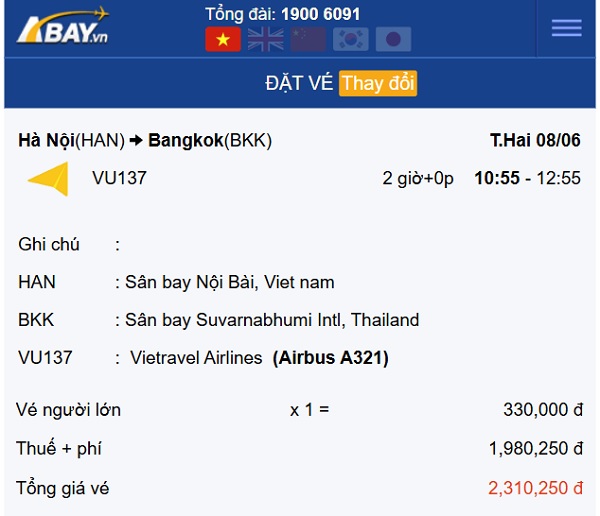 Book sớm vé Vietravel Airlines bay Hà Nội – Bangkok tháng 6 để có mức giá tiết kiệm!