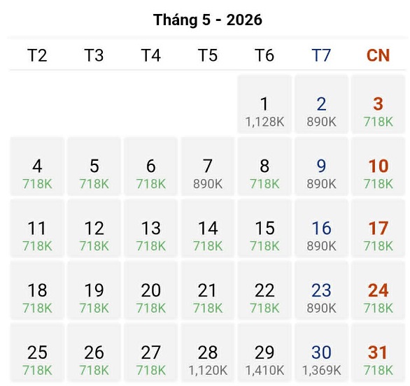 Cập nhật giá vé rẻ nhất chặng Hà Nội – Đà Nẵng vào tháng 05/2026