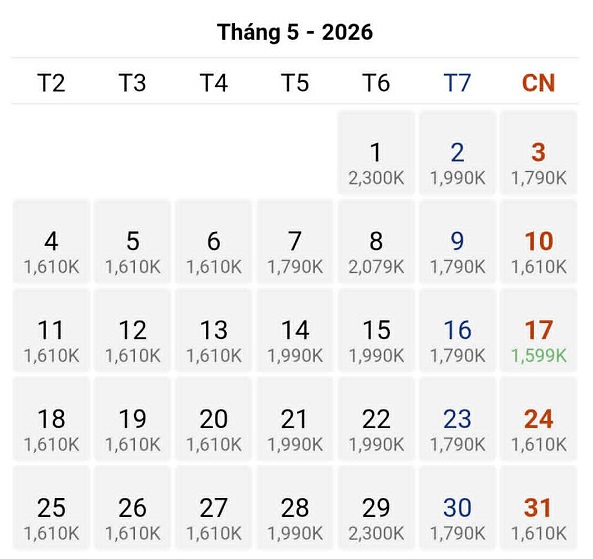 Cập nhật giá vé tốt nhất chặng Hà Nội – Nha Trang tháng 05/2025