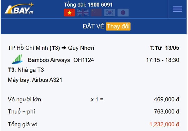 Bamboo Airways tung loạt vé bay Tp Hồ Chí Minh – Quy Nhơn tháng 5 giá chỉ từ 469k/ chiều!