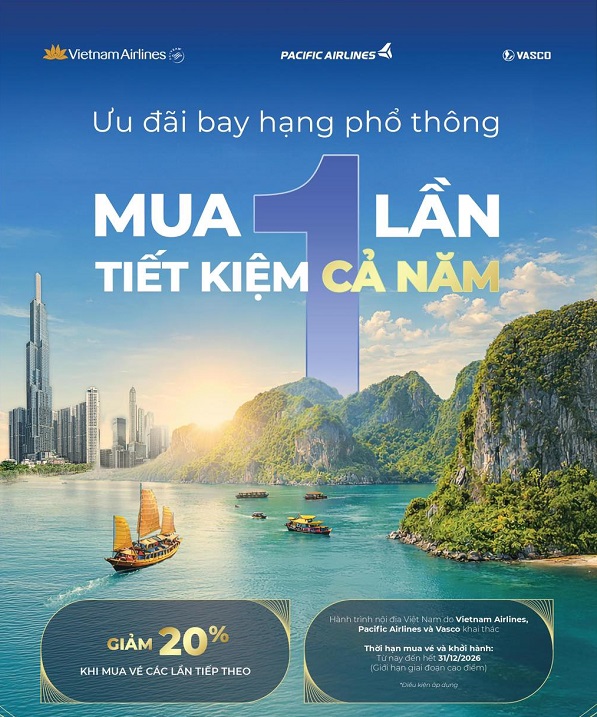 Ưu đãi thả ga – Bay nội địa cực đã cùng Vietnam Airlines