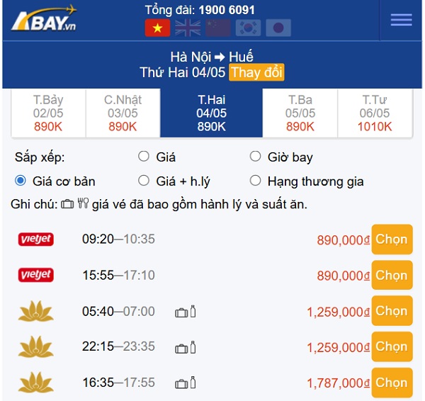 gia-ve-hanoi-hue-thang-5-2026-cac-hang