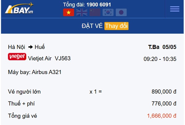 Bay Hà Nội – Huế tháng 5 giá vé có cao không?