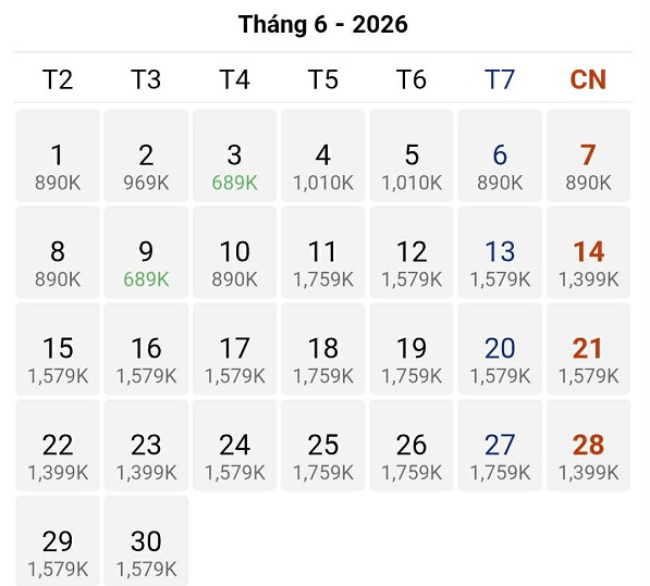 Bất ngờ với mức giá vé chỉ 689k trên hành trình Hà Nội – Quy Nhơn tháng 06/2026