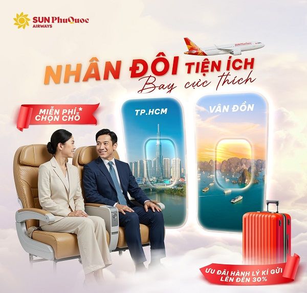 Sun PhuQuoc Airways mở bán chương trình ưu đãi chào đón đường bay mới Tp Hồ Chí Minh – Vân Đồn