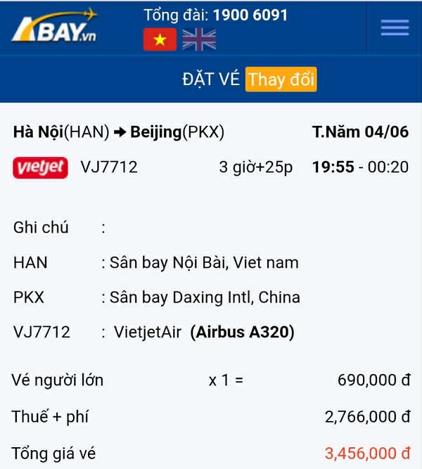 Dễ dàng tìm được ngay vé máy bay giá tốt chặng Hà Nội đi Bắc Kinh tháng 6/2026 tại ABAY
