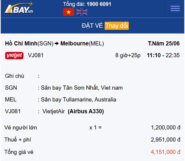 Bay thẳng Tp Hồ Chí Minh – Melbourne tháng 6: Giá vé có cao không?