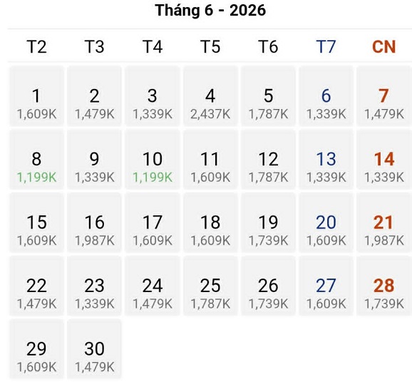 Chọn đặt vé máy bay giá rẻ chặng Hà Nội – Tam Kỳ tháng 06/2026