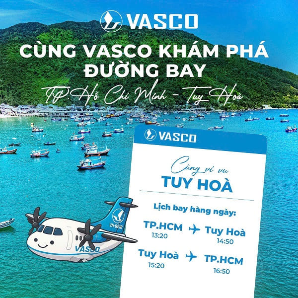 Cùng VASCO khám phá đường bay Tp Hồ Chí Minh – Tuy Hòa