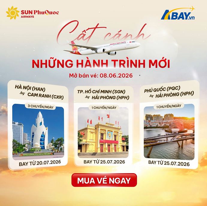 Sun PhuQuoc Airways mở thêm 3 đường bay mới – thêm lựa chọn cho mỗi chuyến đi