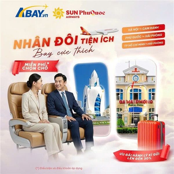 Thoải mái vi vu cùng ưu đãi hành lý trả trước của Sun PhuQuoc Airways. 
