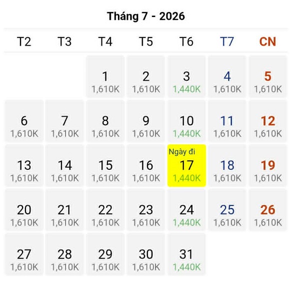 Cập nhật vé máy bay Tp Hồ Chí Minh – Thanh Hóa giá tốt nhất tháng 07/2026