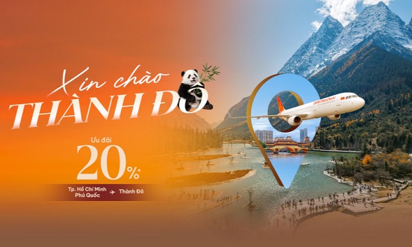 Sun PhuQuoc Airways mở bán ưu đãi hấp dẫn trên đường bay mới đến Thành Đô (Trung Quốc)