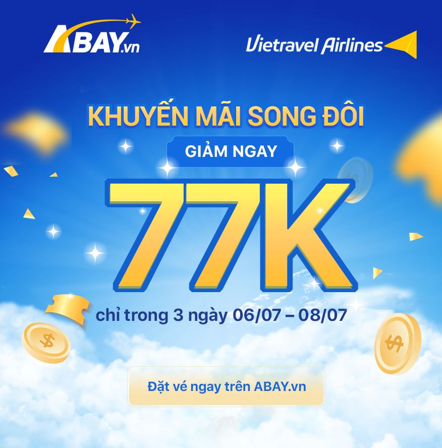 Săn vé giá hời từ Khuyến mại “Ngày Song Đôi 07/07” của Vietravel Airlines 