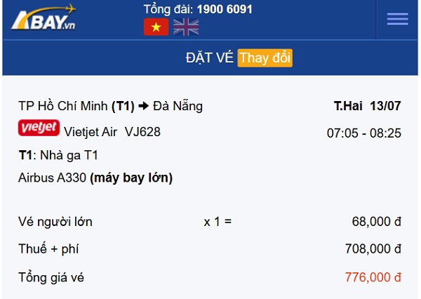 Đón “mưa” vé rẻ chỉ từ 68k trên đường bay Tp Hồ Chí Minh – Đà Nẵng tháng 7!