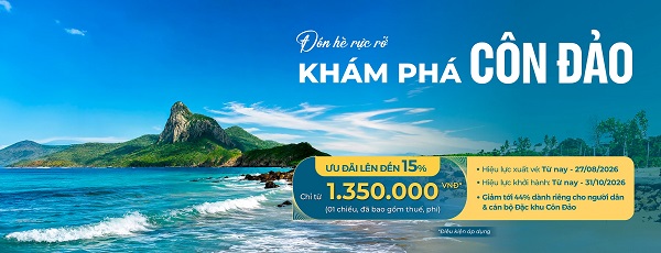 Vietnam Airlines liên tiếp mở bán các ưu đãi hấp dẫn cho chặng bay đến Côn Đảo!