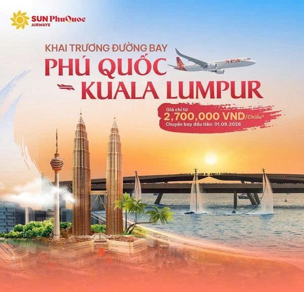 Sun PhuQuoc Airways chính thức mở bán vé cho đường bay mới Phú Quốc – Kuala Lumpur