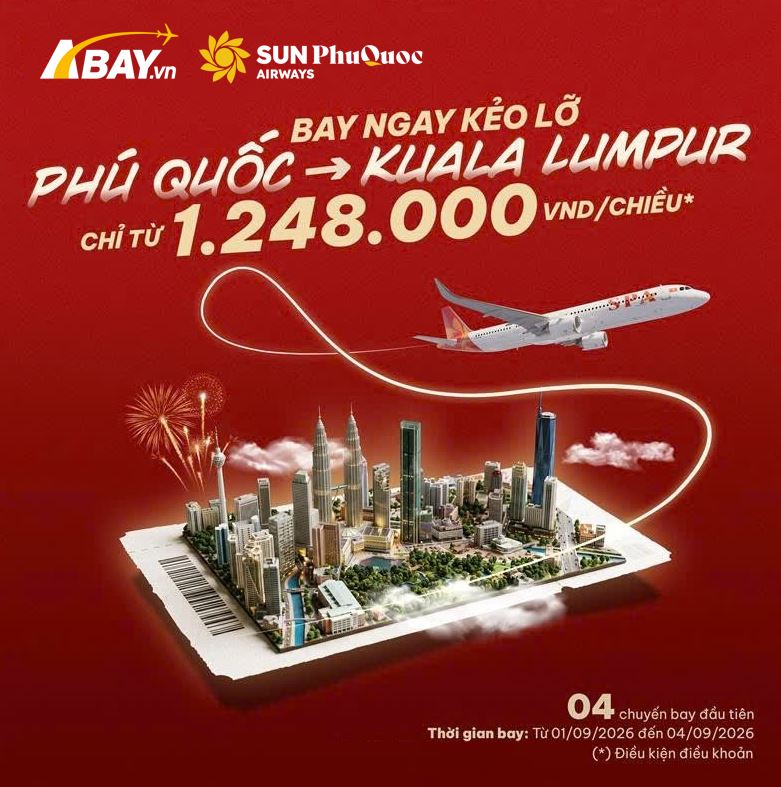 Sun PhuQuoc Airways tung ưu đãi đặc biệt cho những chuyến bay đầu tiên trên chặng Phú Quốc – Kuala Lumpur