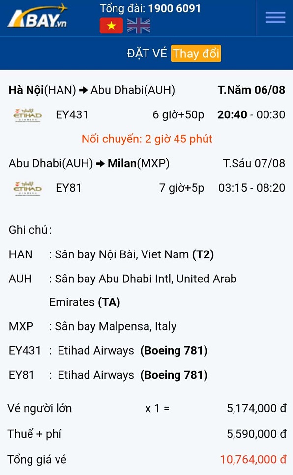 Hà Nội – Milan tháng 08/2026 đang có giá vé hấp dẫn, cơ hội cho chuyến đi châu Âu của bạn