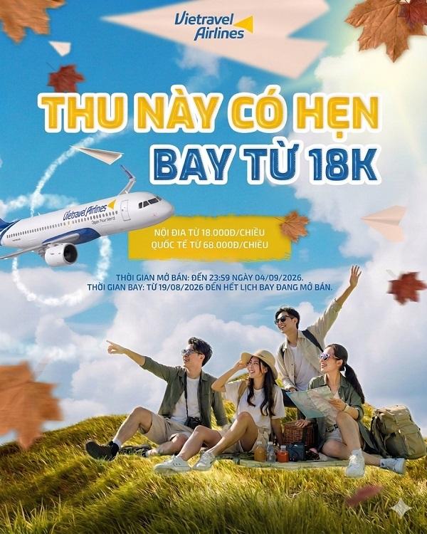 Thu này, bạn có hẹn cùng Vietravel Airlines với ngàn tấm vé bay ưu đãi!