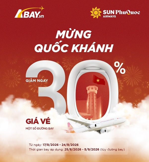 Vi vu mùa Quốc khánh không lo về giá với ưu đãi hấp dẫn từ Sun PhuQuoc Airways