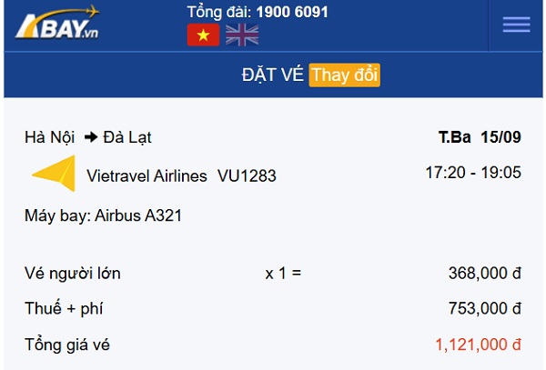 Tháng 9: Bay Hà Nội – Đà Lạt với mức giá hấp dẫn chỉ từ 368k/ chiều!