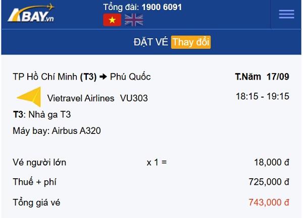Xuất hiện giá vé chỉ 18k bay Tp Hồ Chí Minh – Phú Quốc tháng 9: Book ngay kẻo hết!