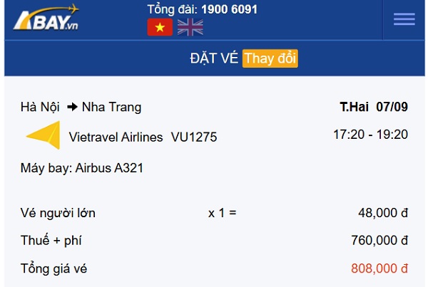 Xuất hiện vé bay chỉ 48k trên hành trình Hà Nội – Nha Trang tháng 9!