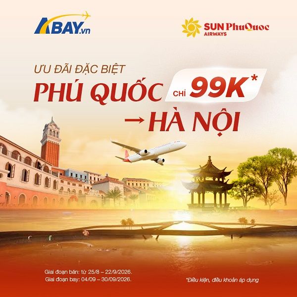 Sun PhuQuoc Airways mở ưu đãi đặc biệt dành riêng cho khách hàng ABAY: Book vé ngay!