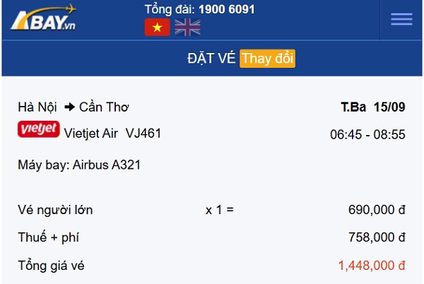 Bay Hà Nội – Cần Thơ tháng 9: Giá vé khởi điểm chỉ 690k/ chiều!