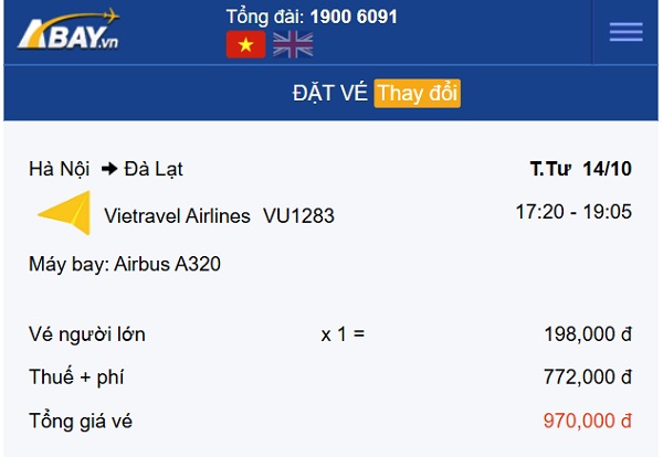 Vé bay Hà Nội – Đà Lạt tháng 10 tiếp tục hạ nhiệt, khởi điểm chỉ 198k/ chiều