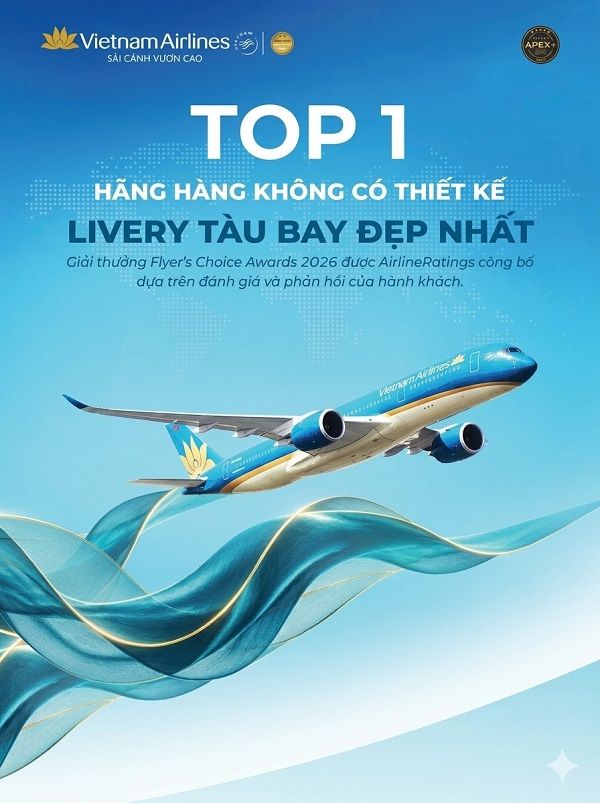Vietnam Airlines được vinh danh tại Flyer’s Choice Awards 2026 – Giải thưởng do hành khách bình chọn