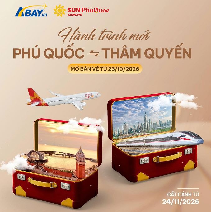 Sun PhuQuoc Airways mở đường bay thẳng Phú Quốc – Thâm Quyến từ 24/11/2026